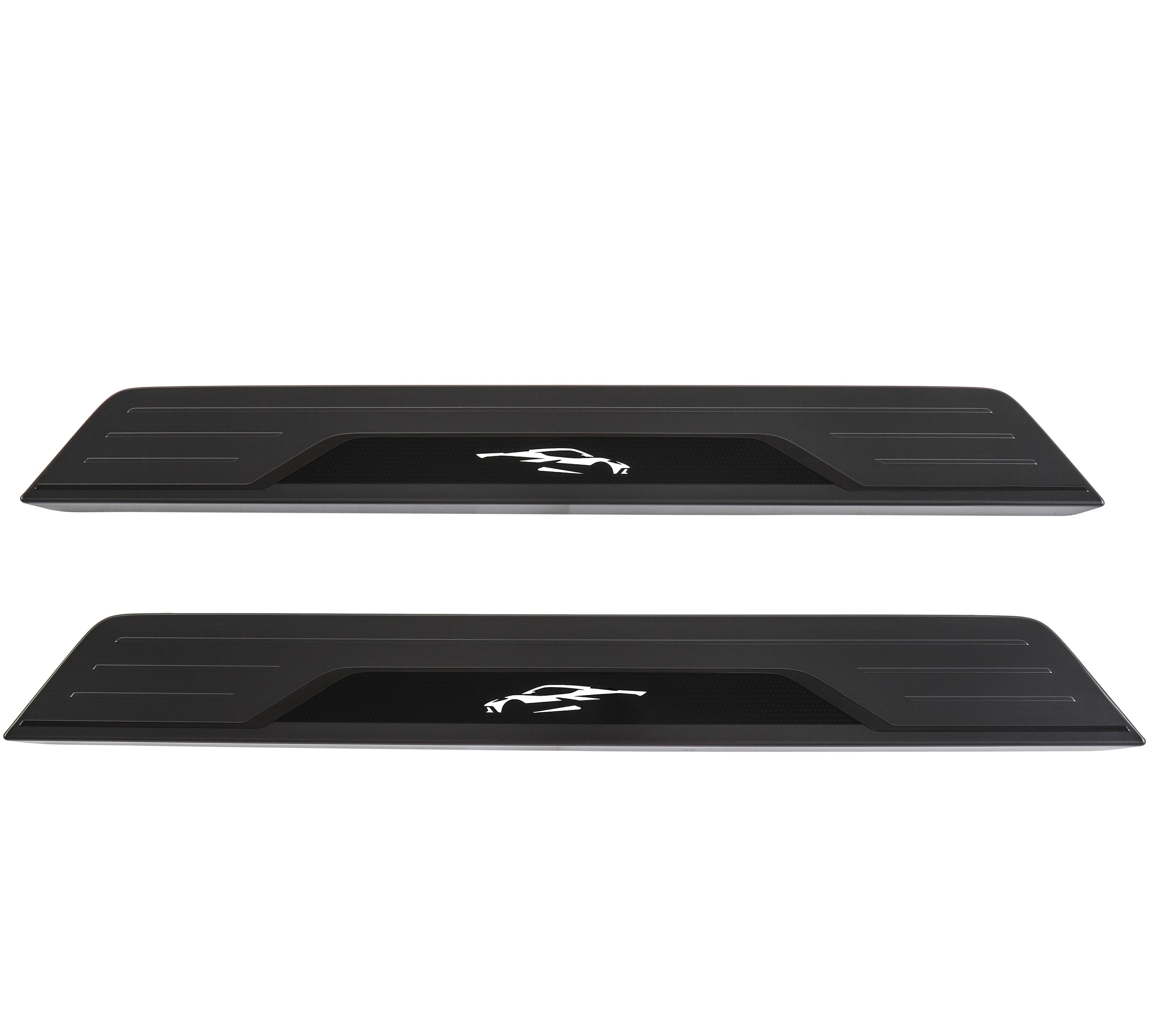 20-27+ C8 Corvette Stainless Steel Door Sill Plates W/ Corvette Silhouette (Incl