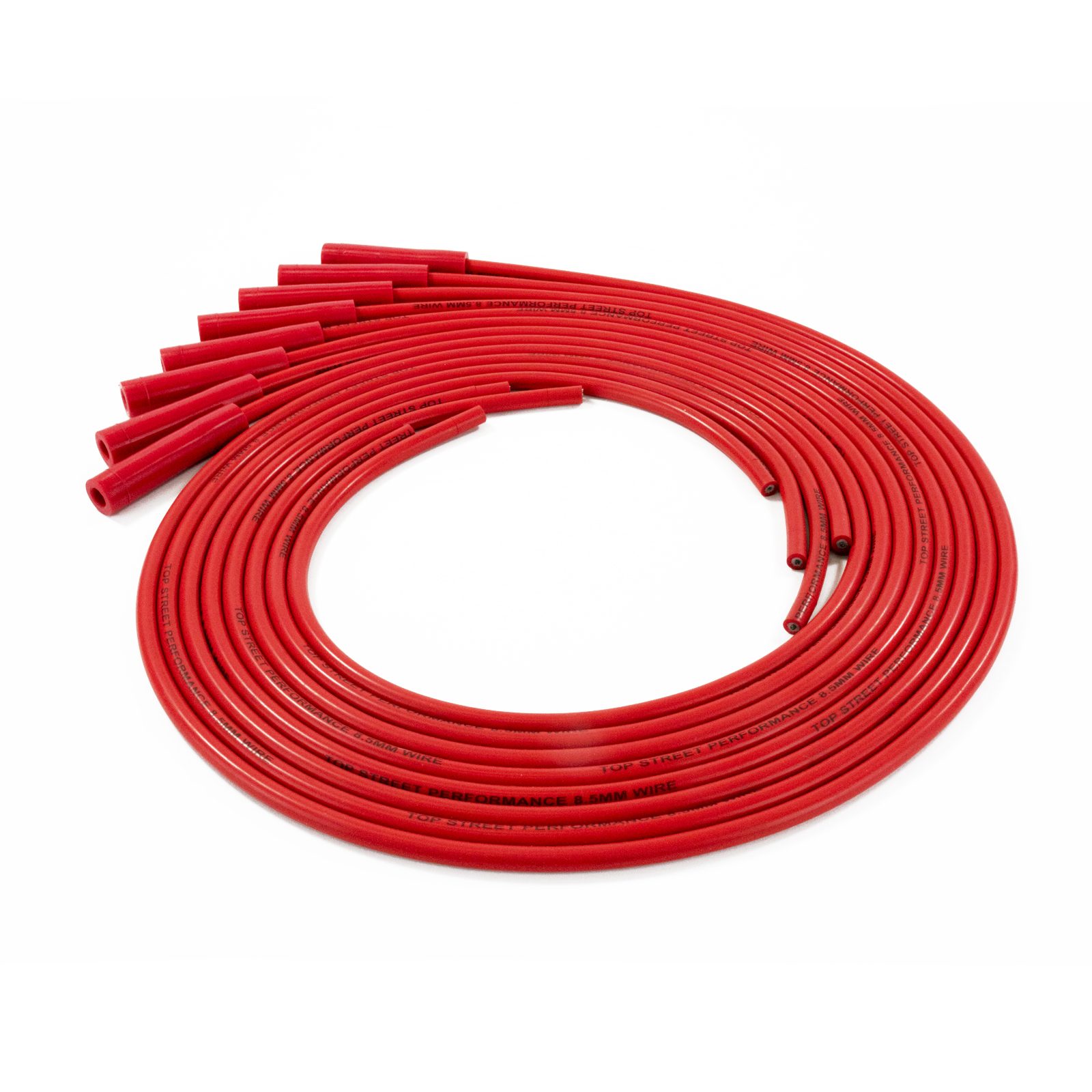8.5mm Universal Red Ignition Wires with Straight Plug Boots