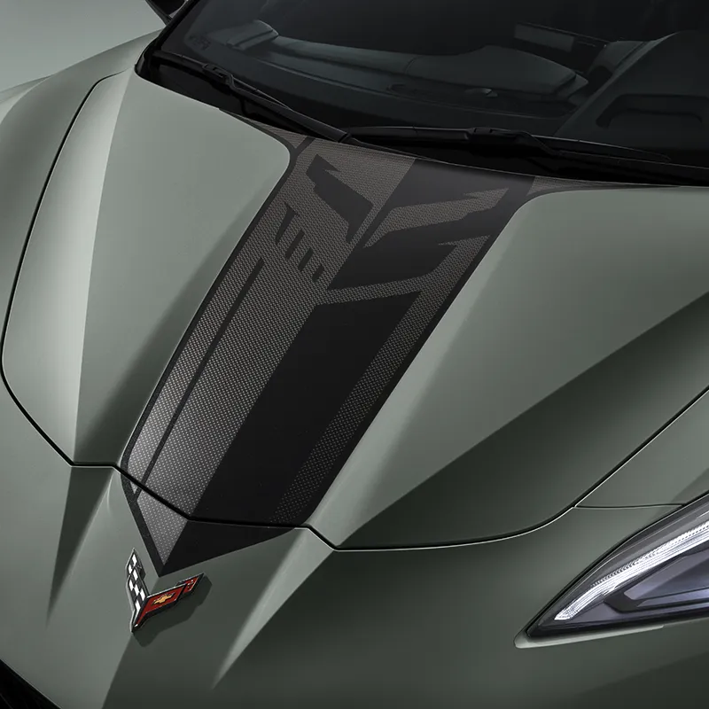 2024 C8 Corvette Z06, Hood Graphics Package,Jake Logo, Carbon Flash Metallic, Single