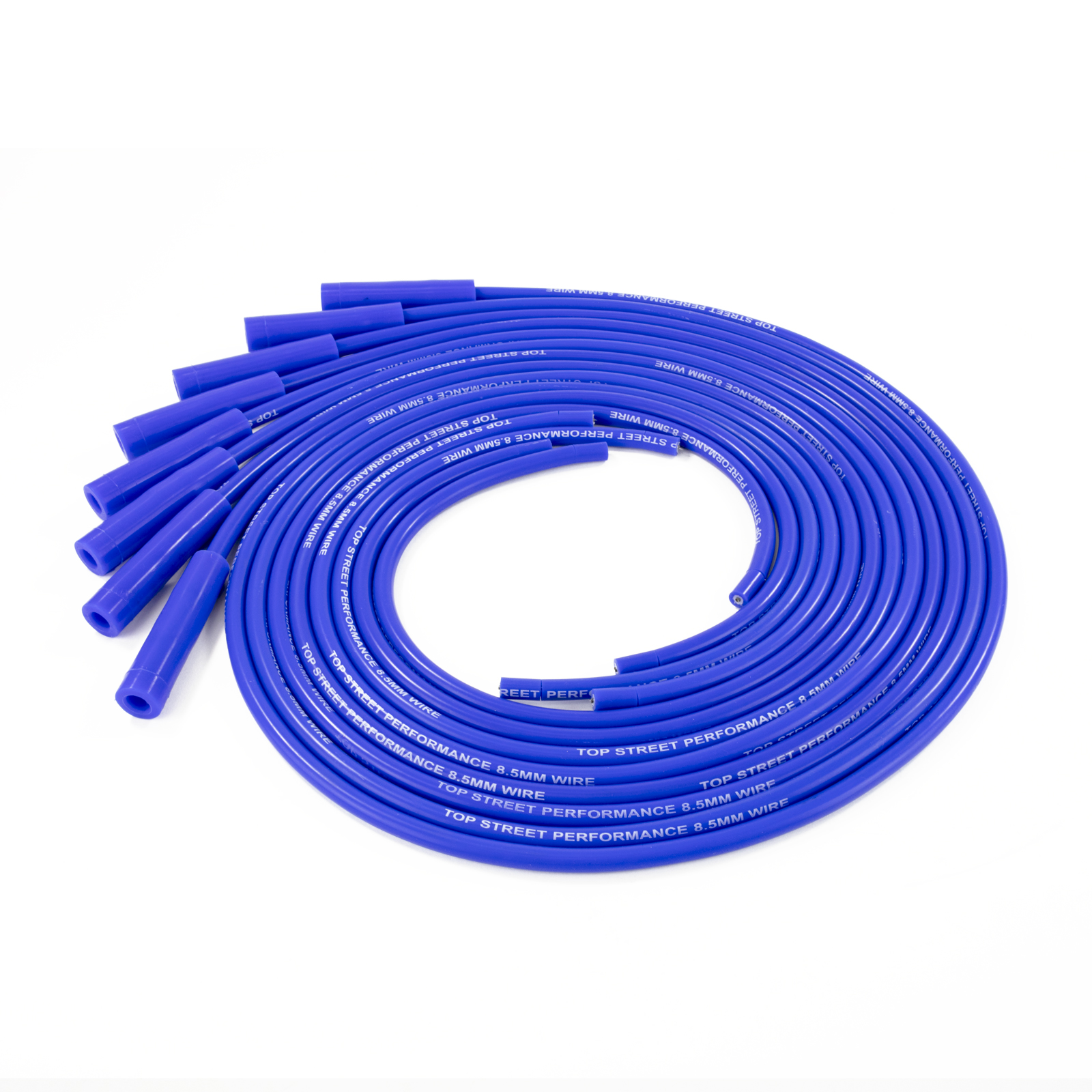 8.5mm Universal Blue Ignition Wires with Straight Plug Boots