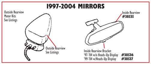 Outside Mirror Motor Kit, C5 Corvette, Left Hand Side, Remote Control/Heated W/Memory Package