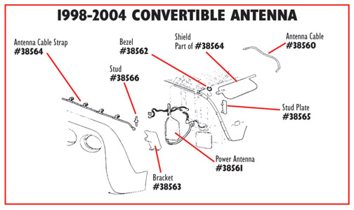 Power Antenna Bezel. Convertible & Hardtop, C5 Corvette