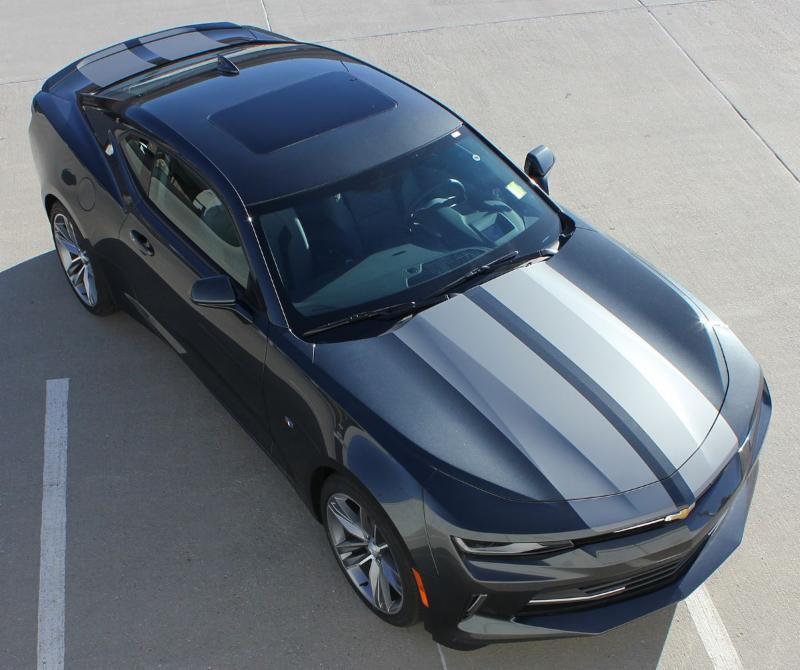 2016+ Camaro Hood and Body Stripe Kit, CAM SPORT RS Single Color, w/Lip Spoiler