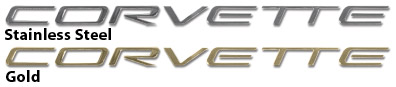 Emblem. Rear Corvette - 24K Gold Plated Stainless Steel, C5 Corvette