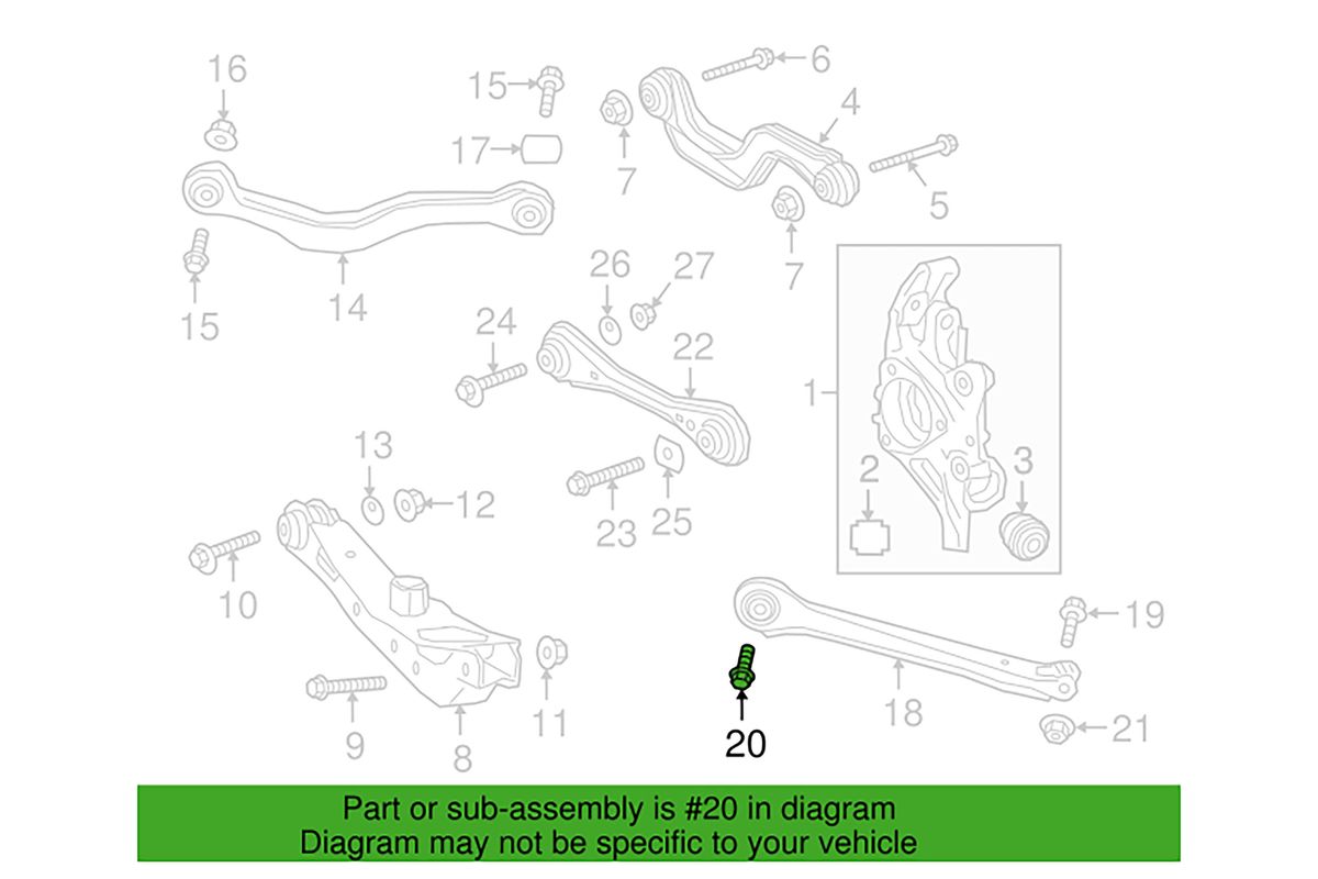 C5 1997-2004 Chevrolet Corvette Bolt. Steering Gear & Upper Control Arm - 116095