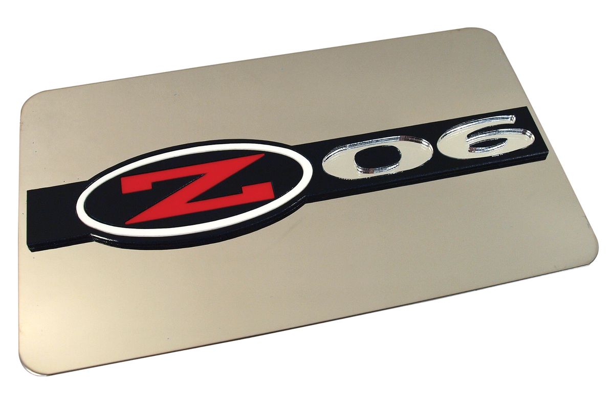 C5 1997-2004 Chevrolet Corvette Exhaust Plate. Z06 Emblem Stainless Steel - Auto