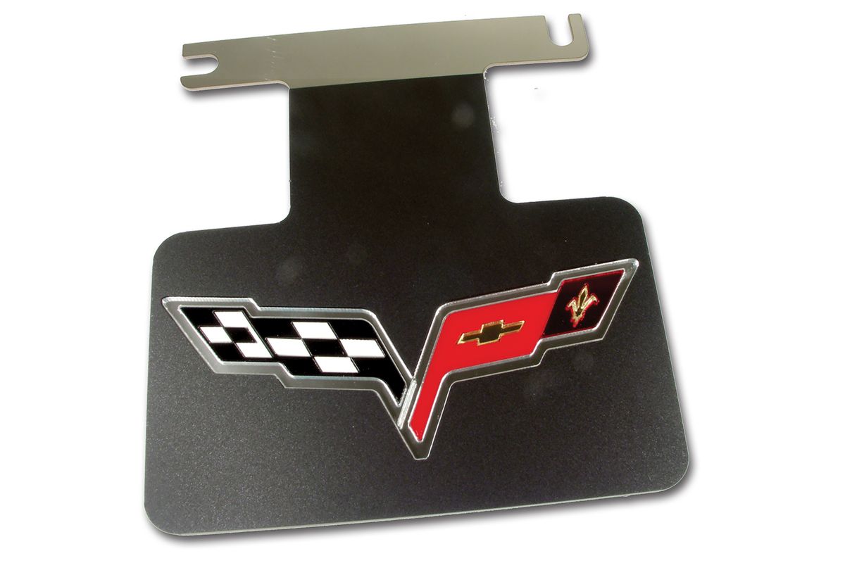 C6 2005-2013 Chevrolet Corvette Exhaust Plate. Stainless Steel & Black Acrylic W