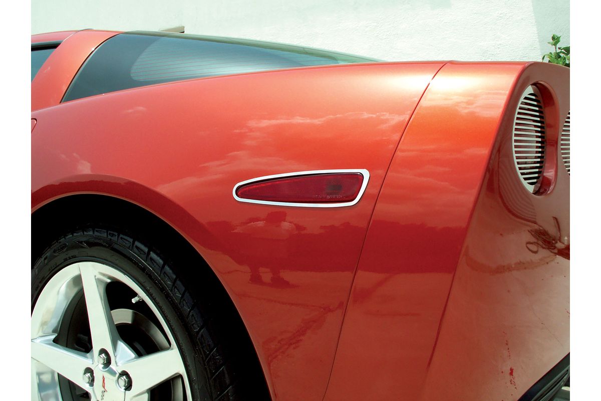 C6 2005-2013 Chevrolet Corvette Side Mark Light Bezels - Stainless Steel - 4pc S