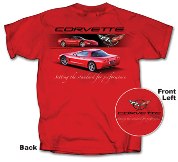 T-Shirt C5 Corvette Setting the Standard for Performance - Red