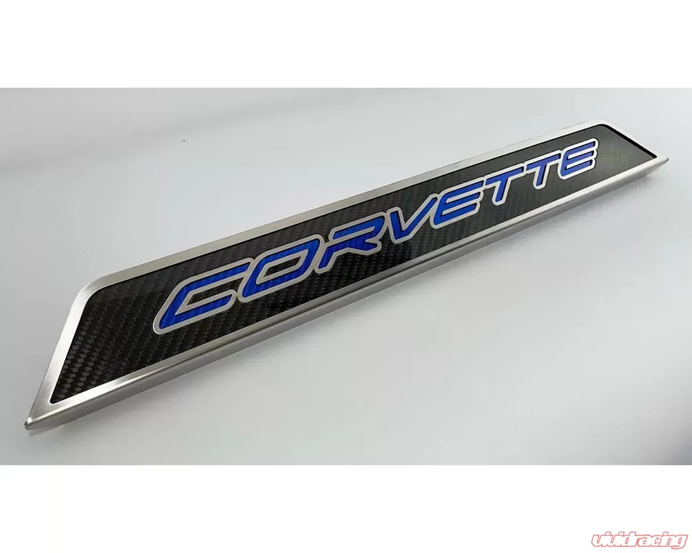 American Car Craft Corvette Style Blue Carbon Fiber Replacement Door Sills Chevrolet C8 Corvette Stingray 2020-2024