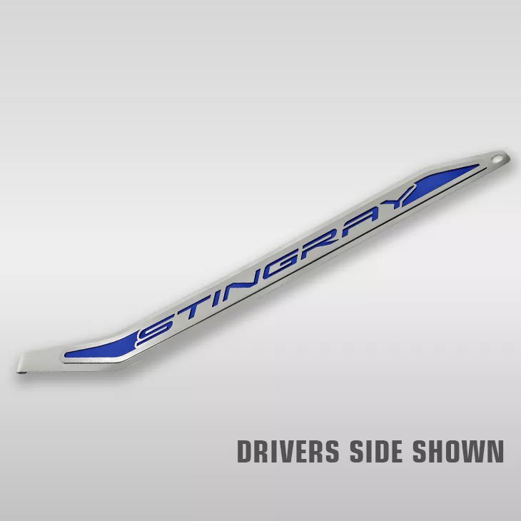 Corvette C8 Door Prop Polished/Brushed Stainless "Stingray", Passenger Side Only