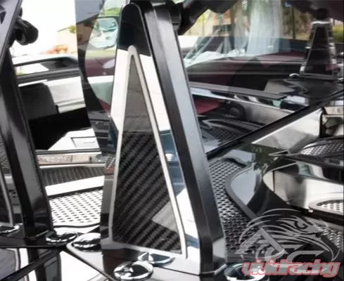 American Car Craft 6Pc Brushed Carbon Fiber Hinge Dress-up Kit Chevrolet Corvette Coupe C8 2020-2024