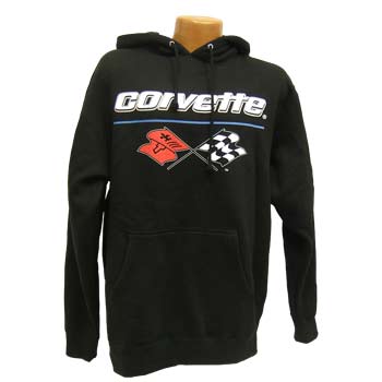 N/A Corvette C3 Black Hooded Fleece M -