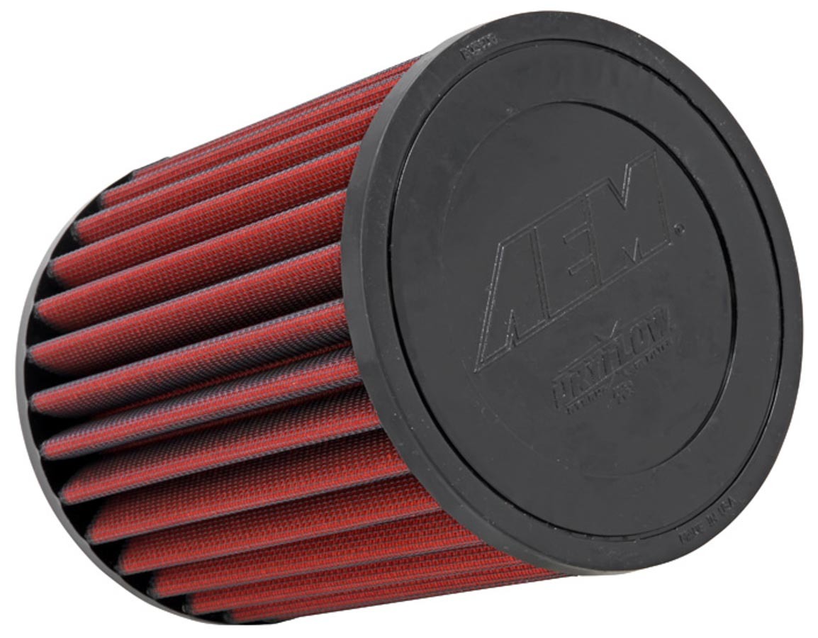 AEM Air Filter Element, DryFlow, Clamp-On, Straight Round, 5-13/16" Base, 5-