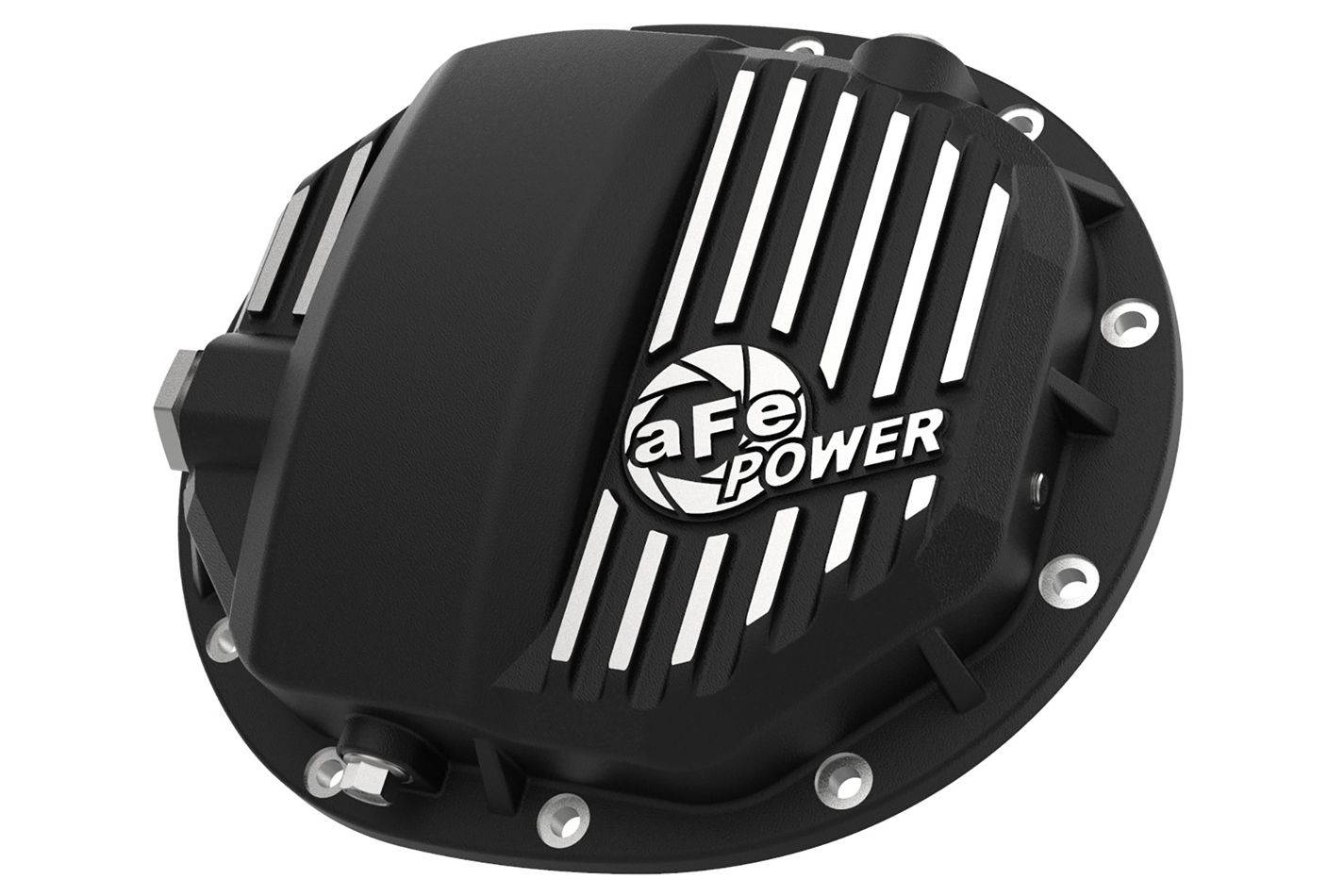 AFE Differential Cover, Aluminum, Black Powder Coat / Machined Fins, GM 12 Bolt,