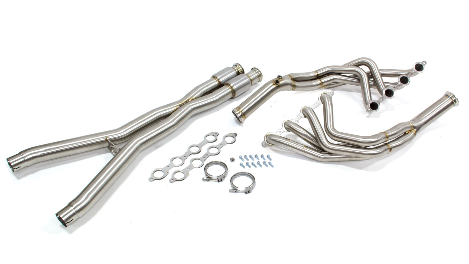 AFE Headers and X-Pipe Kit, 1-7/8" Primary, 3" Collector, Converters Included, 3" X-Pipe, Stainless, Natural, Chev