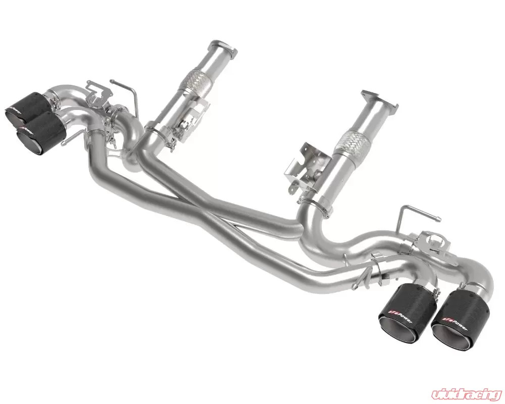 C8 Corvette 2020- MACH Force-Xp 304 Stainless Steel Cat-Back Exhaust w/o Muffler Carbon (w/ NPP)