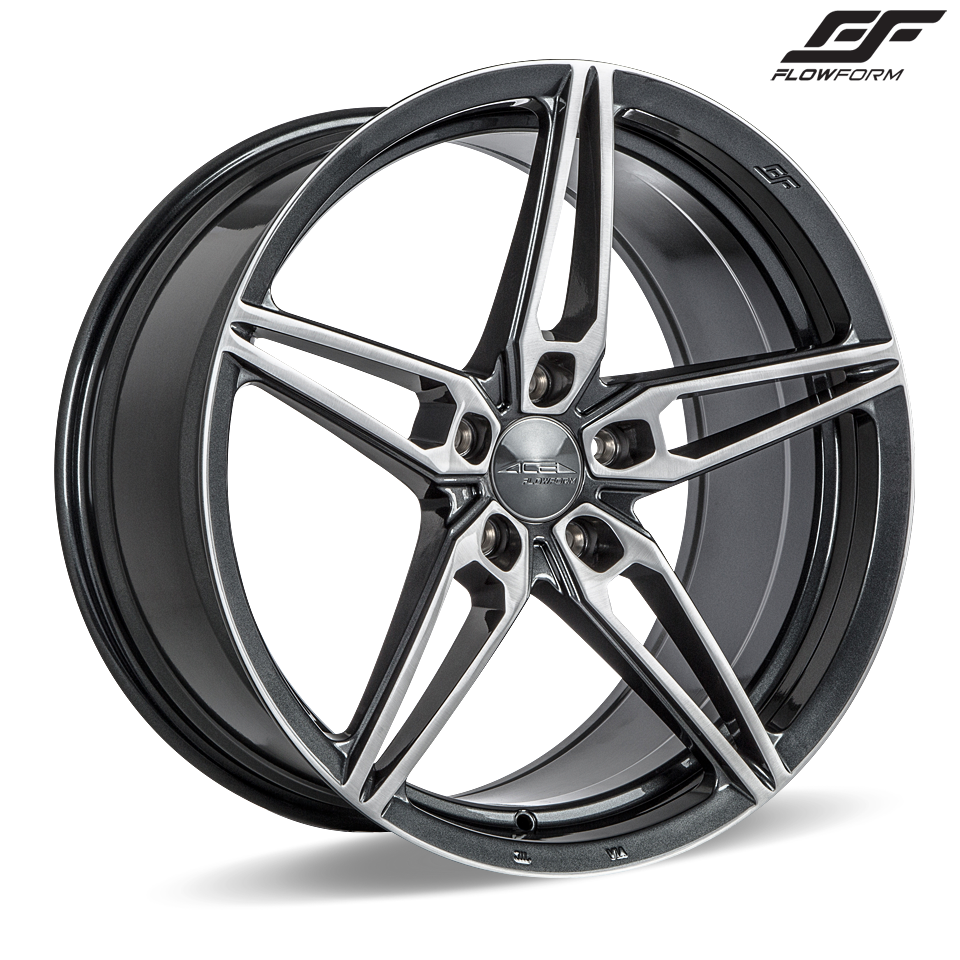 C7 Corvette Z06 Ace Alloy AFF01 Wheel Set of 4, 2x 20" x 11" and 2x 20" x 12" Mica Grey Brushed Finish