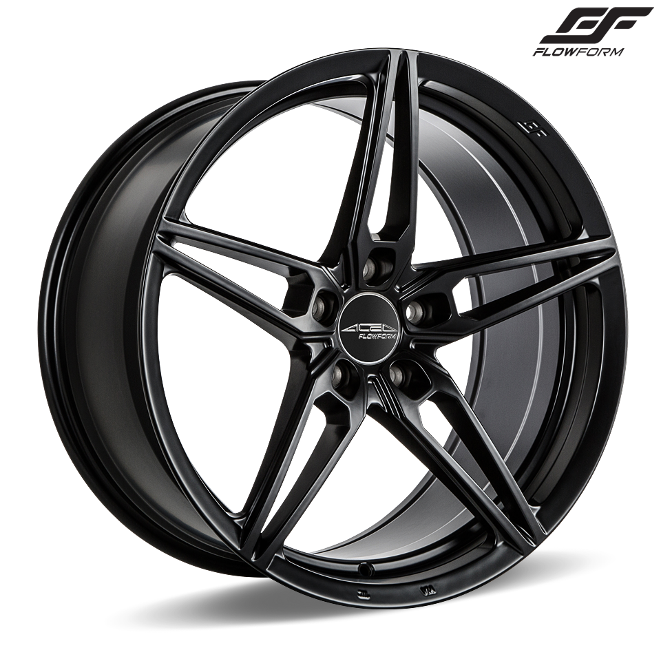 C7 Corvette Z06 Ace Alloy AFF01 Wheel Set of 2, 2x 20" x 12" Matte Black Finish