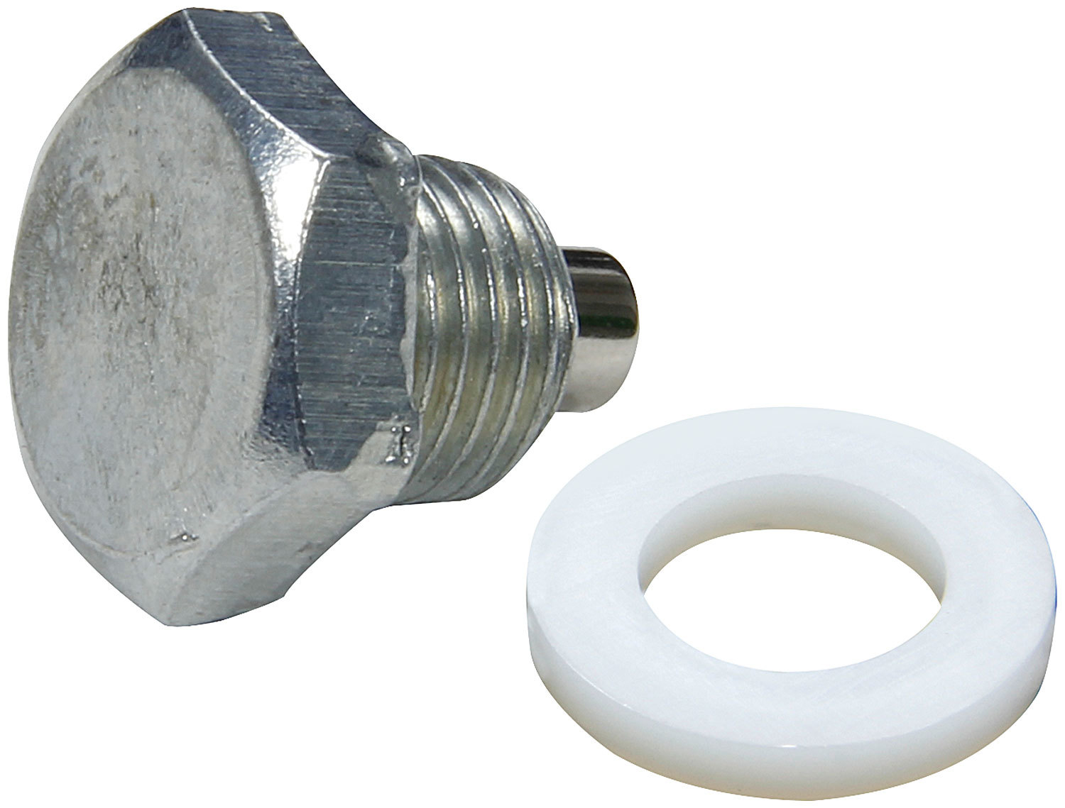 ALLSTAR, Drain Plug, 1/2-20 in Thread, 3/4 in Hex Head, Nylon Washer, Magnetic,