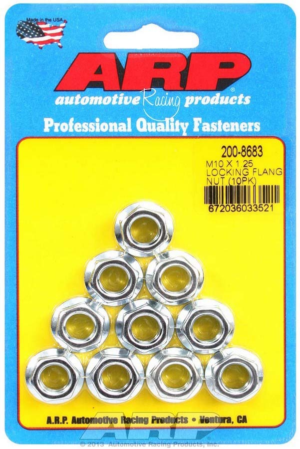 ARP 200-8683 M10 x 1.25 Locking Flange Nuts (10)