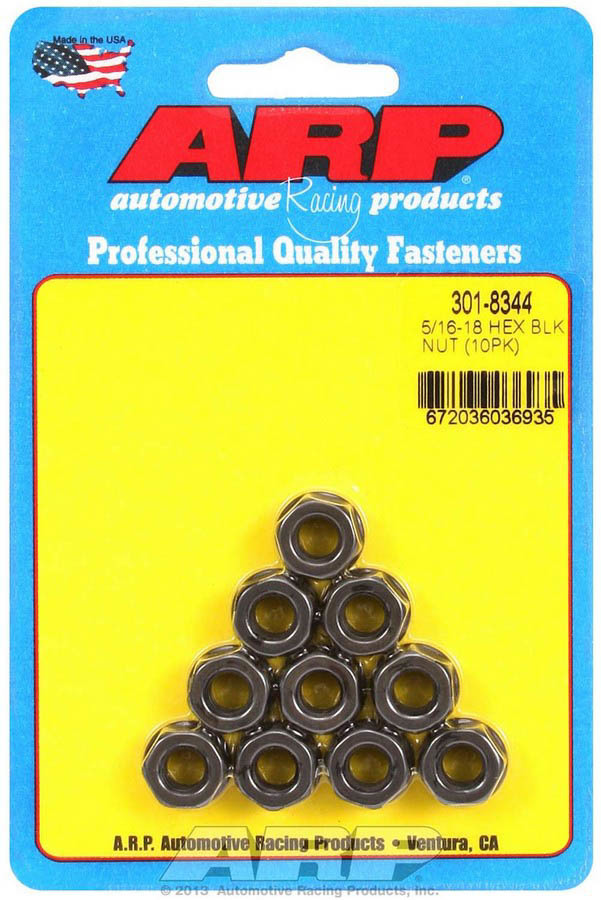 ARP 301-8344 Hex Nut Kit w/Flange 5/16-18 (10pk)