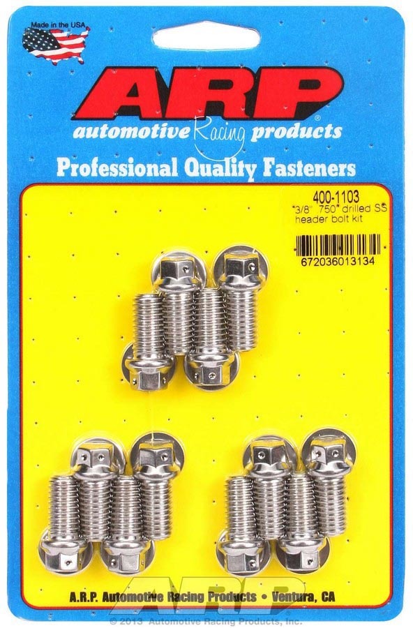 ARP 400-1103 S/S Header Bolt Kit - 3/8 x .750 UHL (12)
