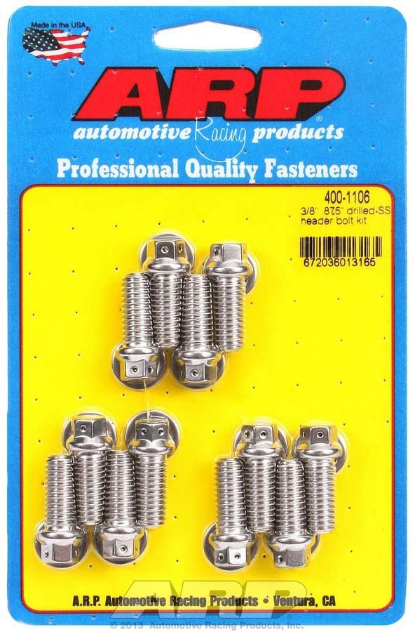 ARP 400-1106 S/S Header Bolt Kit - 3/8 x .875 UHL (12)