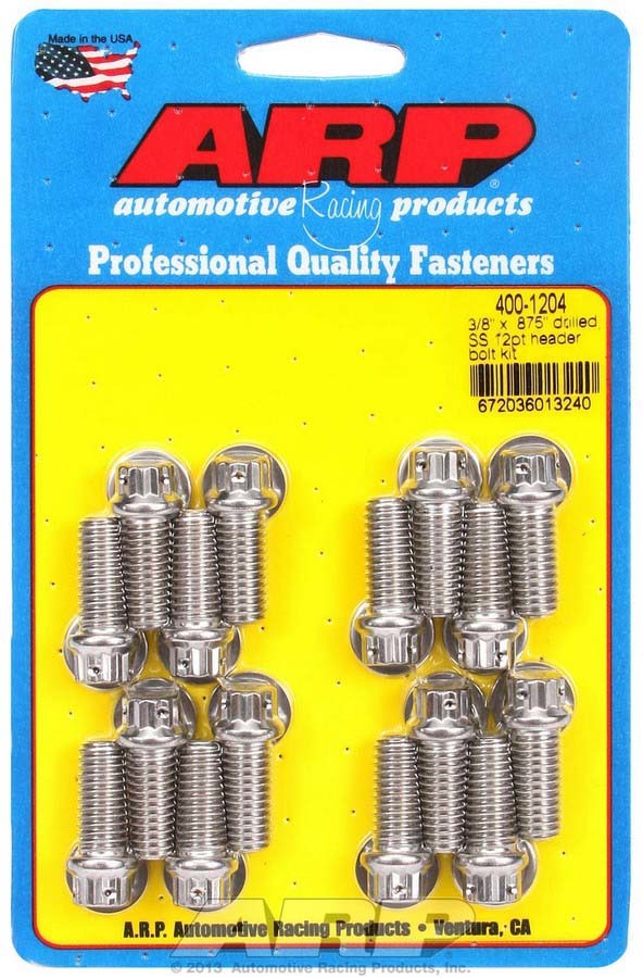 ARP 400-1204 S/S Header Bolt Kit - 3/8 x .875 UHL (16)