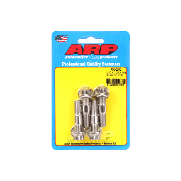 ARP 400-8006 Stud Kit - Broached 4pk 10mm x 1.25 x 48mm
