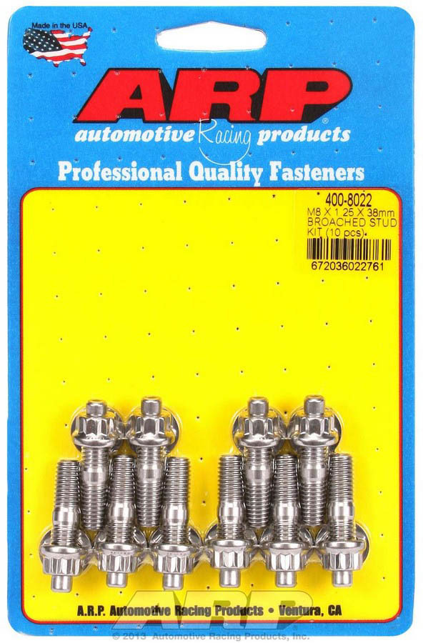 ARP 400-8022 S/S Stud Kit - (10) M8 x 1.25in x  38mm