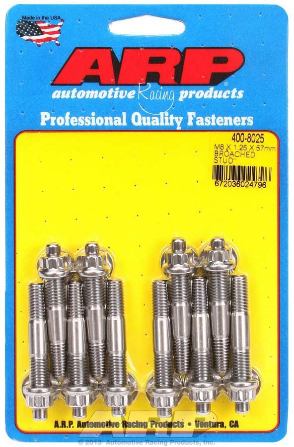ARP 400-8025 S/S Stud Kit - (10) M8 x 1.25in x  57mm