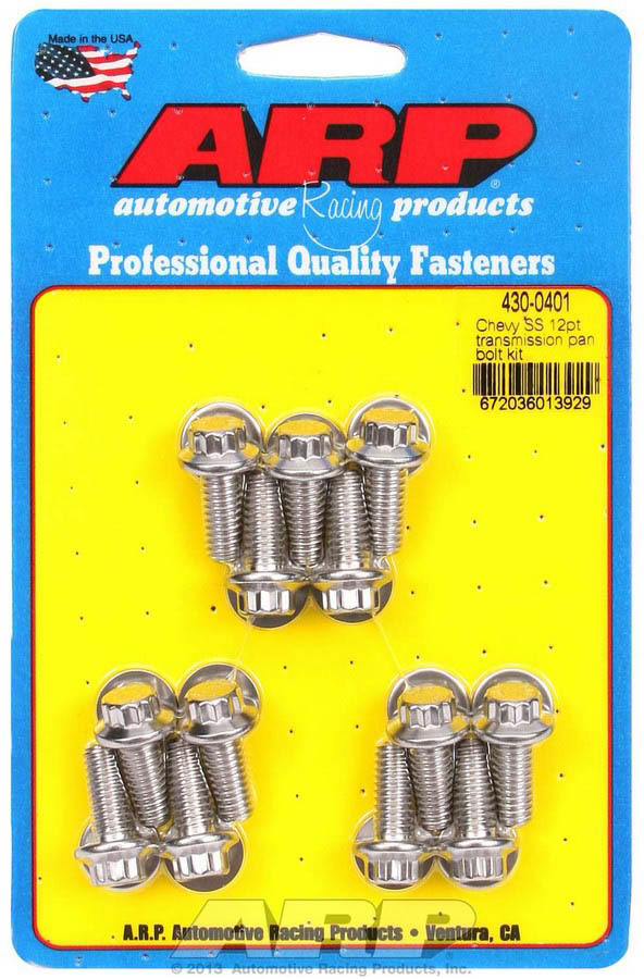 ARP 430-0401 S/S Trany Pan Bolt Kit 12pt.