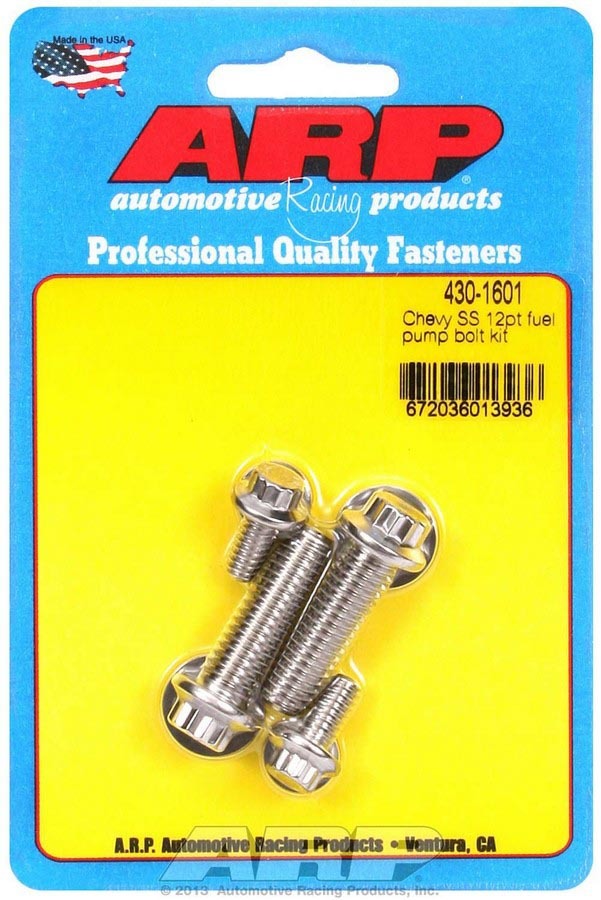 ARP 430-1601 S/S Chevy Fuel Pump Bolt Kit 12pt.