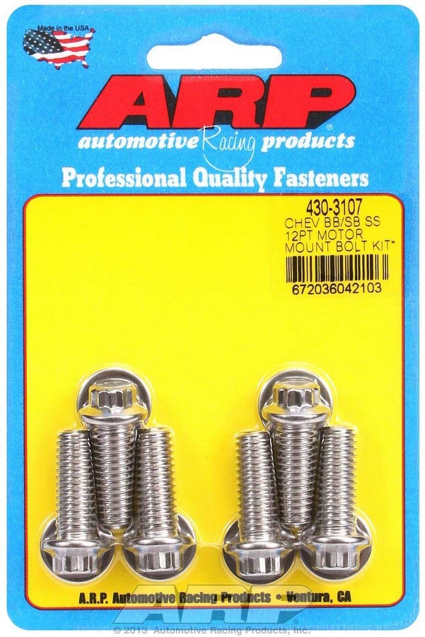 ARP 430-3107 Motor Mount Bolt Kit 12pt. Chevy