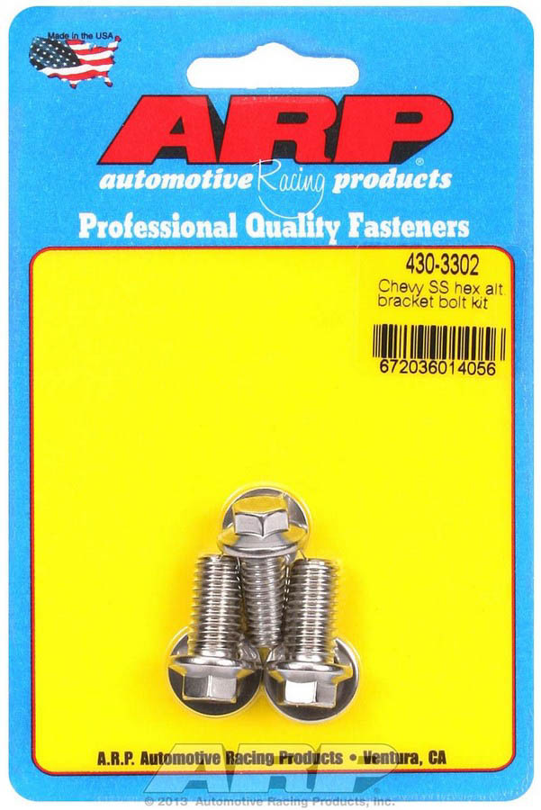 ARP 430-3302 S/S Chevy Alternator Bracket Bolt Kit 6pt.
