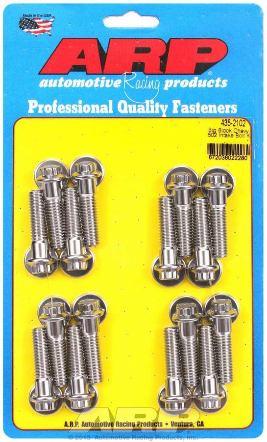 ARP 435-2102 BBC S/S Intake Bolt Kit 12pt.