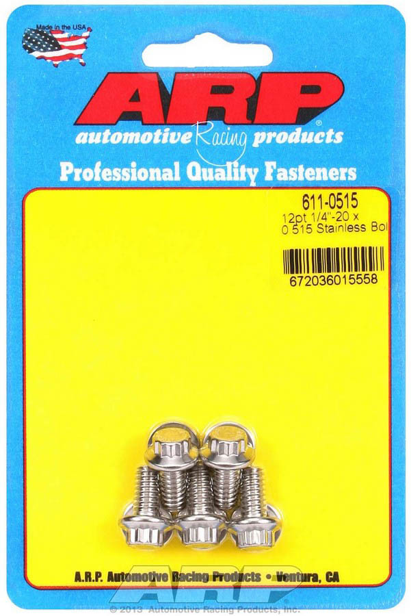 ARP 611-0515 S/S Bolt Kit - 12pt. (5) 1/4-20 x .515