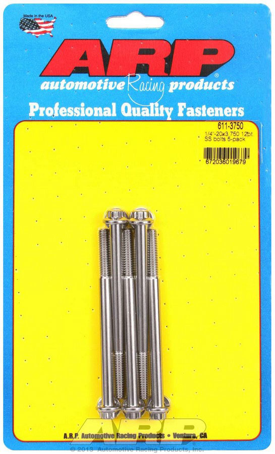 ARP 611-3750 S/S Bolt Kit - 12pt. (5) 1/4-20 x 3.750