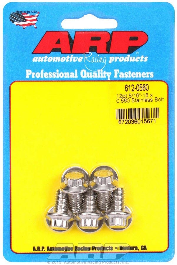 ARP 612-0560 S/S Bolt Kit - 12pt. (5) 5/16-18 x .560