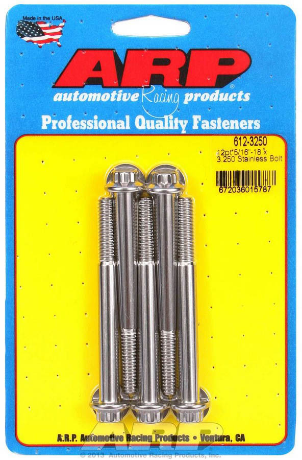 ARP 612-3250 S/S Bolt Kit - 12pt. (5) 5/16-18 x 3.250