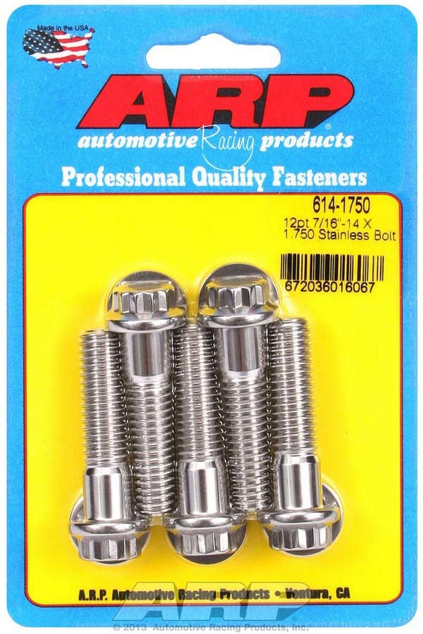 ARP 614-1750 S/S Bolt Kit - 12pt. (5) 7/16-14 x 1.750