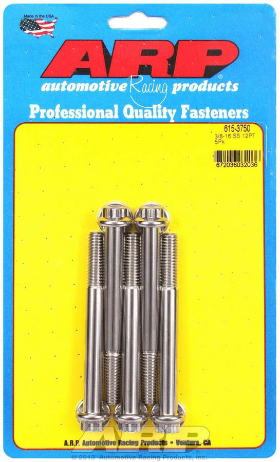 ARP 615-3750 S/S Bolt Kit - 12pt. (5) 3/8-16 x 3.750