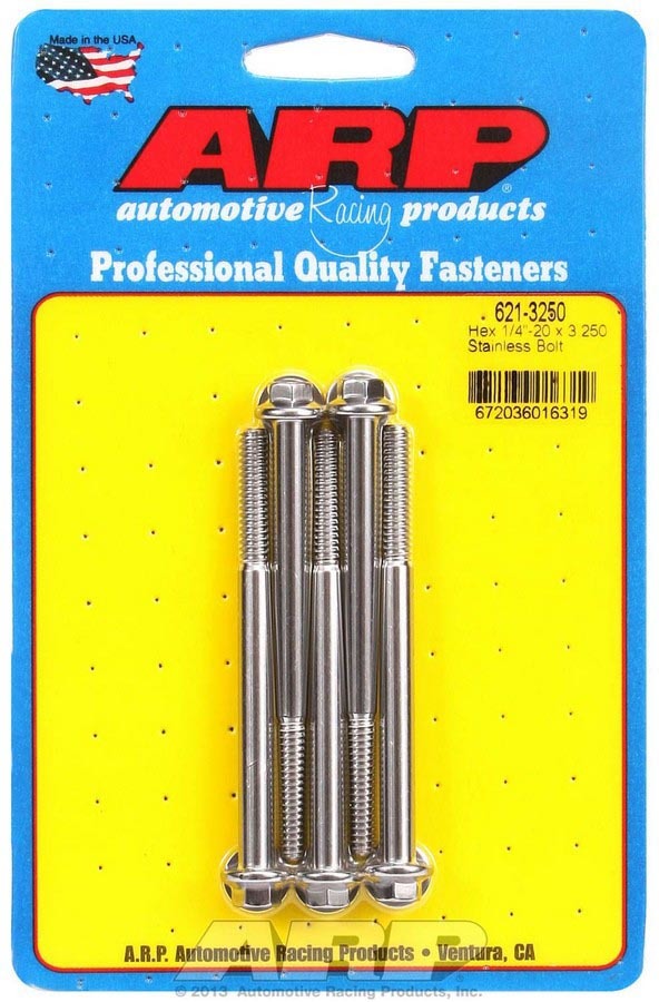 ARP 621-3250 S/S Bolt Kit - 6pt. (5) 1/4-20 x 3.250