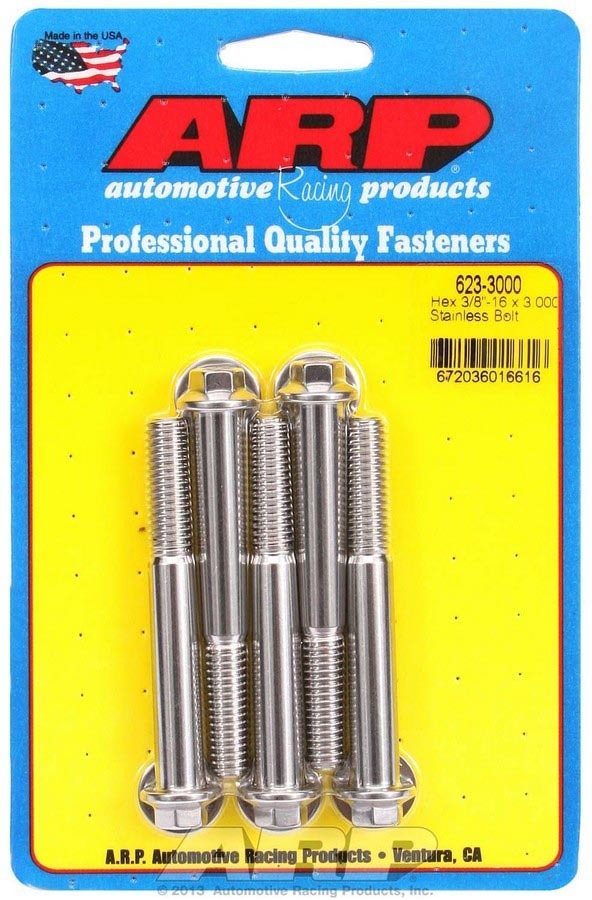 ARP 623-3000 S/S Bolt Kit - 6pt. (5) 3/8-16 x 3.000