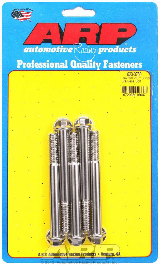 ARP 623-3750 S/S Bolt Kit - 6pt. (5) 3/8-16 x 3.750