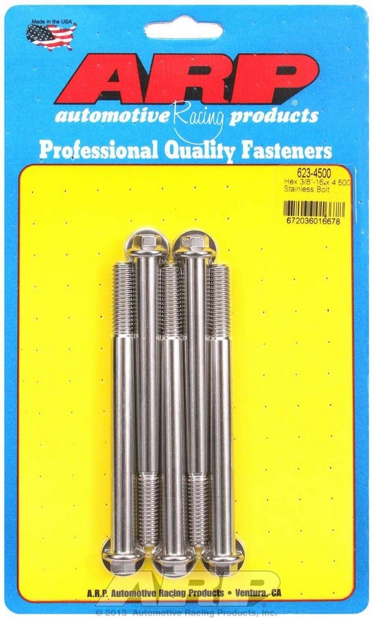 ARP 623-4500 S/S Bolt Kit - 6pt. (5) 3/8-16 x 4.500