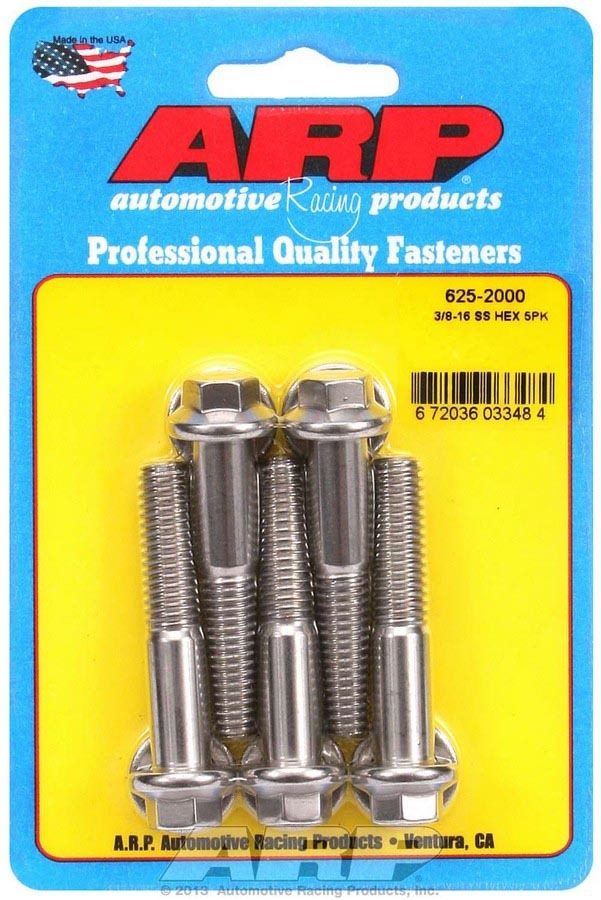 ARP 625-2000 S/S Bolt Kit - 6pt. (5) 3/8-16 x 2.000
