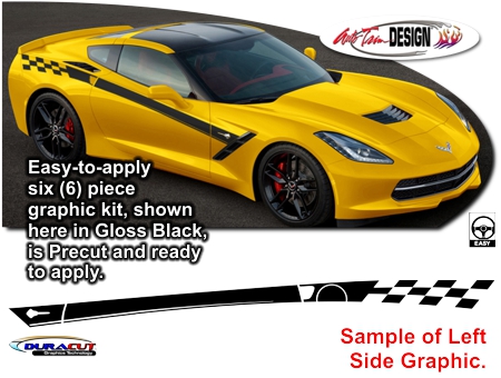 C7 Corvette Paddock Body Side Graphic Kit, Accent Stripes, Single Color