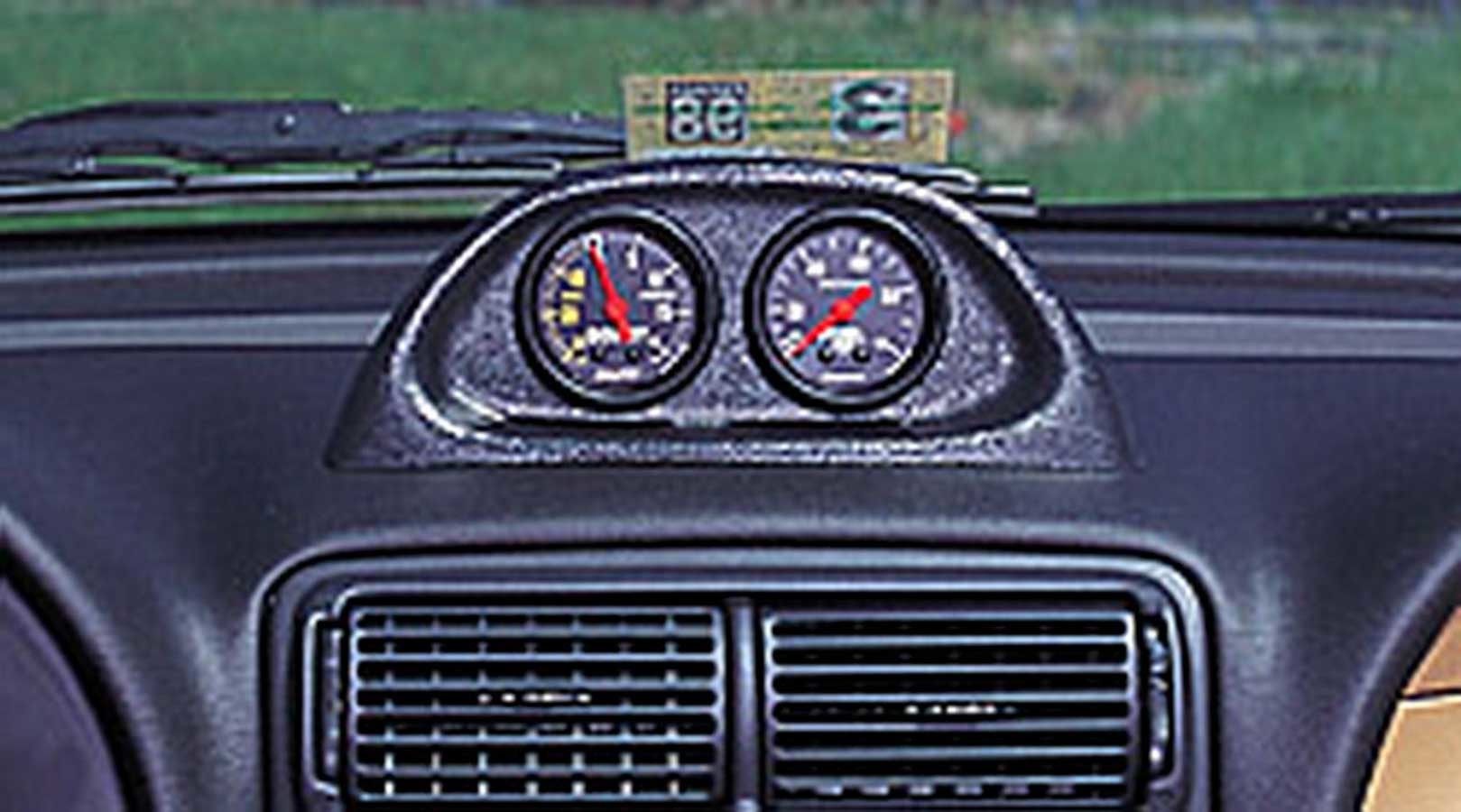 Auto Meter Gauge Pod, Gauge Works, Two 2-1/16" Diameter Gauges, Dash, Plastic, Black, Ford Mustang 1994-2004, Each